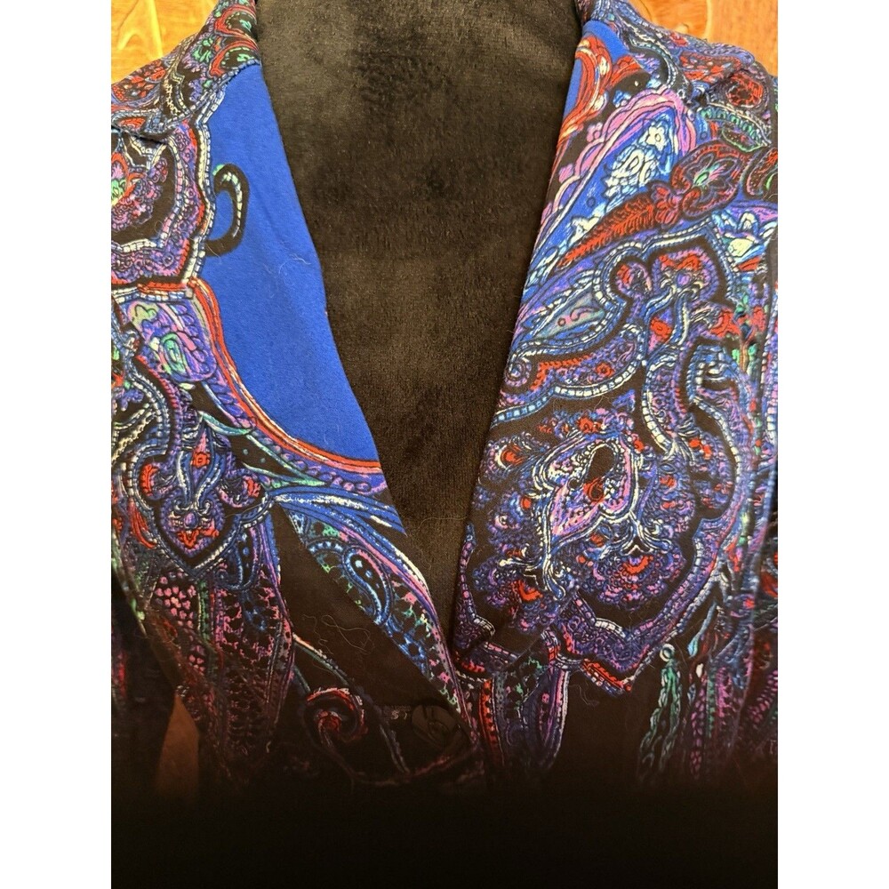 Coldwater Creek Womens Size 12 3 Button Paisley Long Sleeve Cotton Blend Blazer - Picture 4 of 10